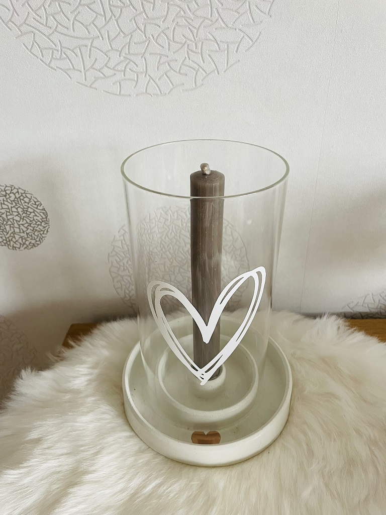 Kerzenständer mit bedrucketem Glas