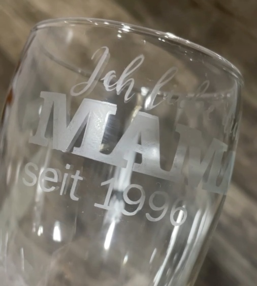 geätztes Weizenbier-Glas, spülmaschinen-geeignet