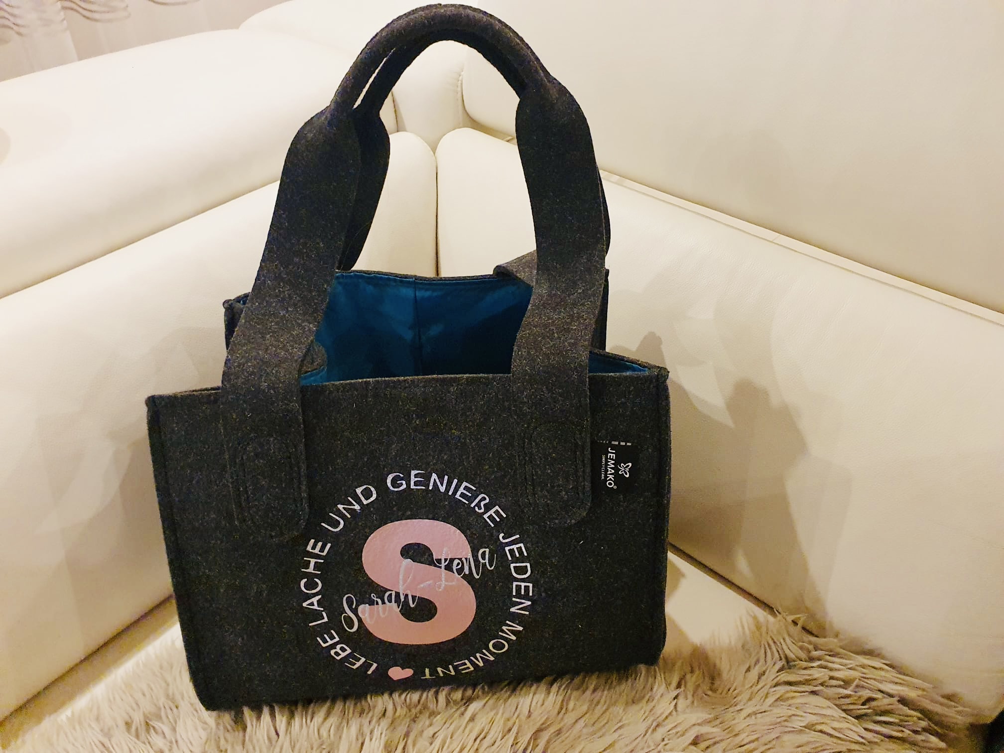 Dunkle Filz-Tasche personalisiert & individuell erstellt