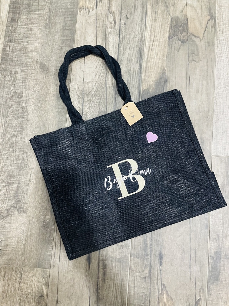 Dunkle Jute-Tasche personalisiert & individuell erstellt