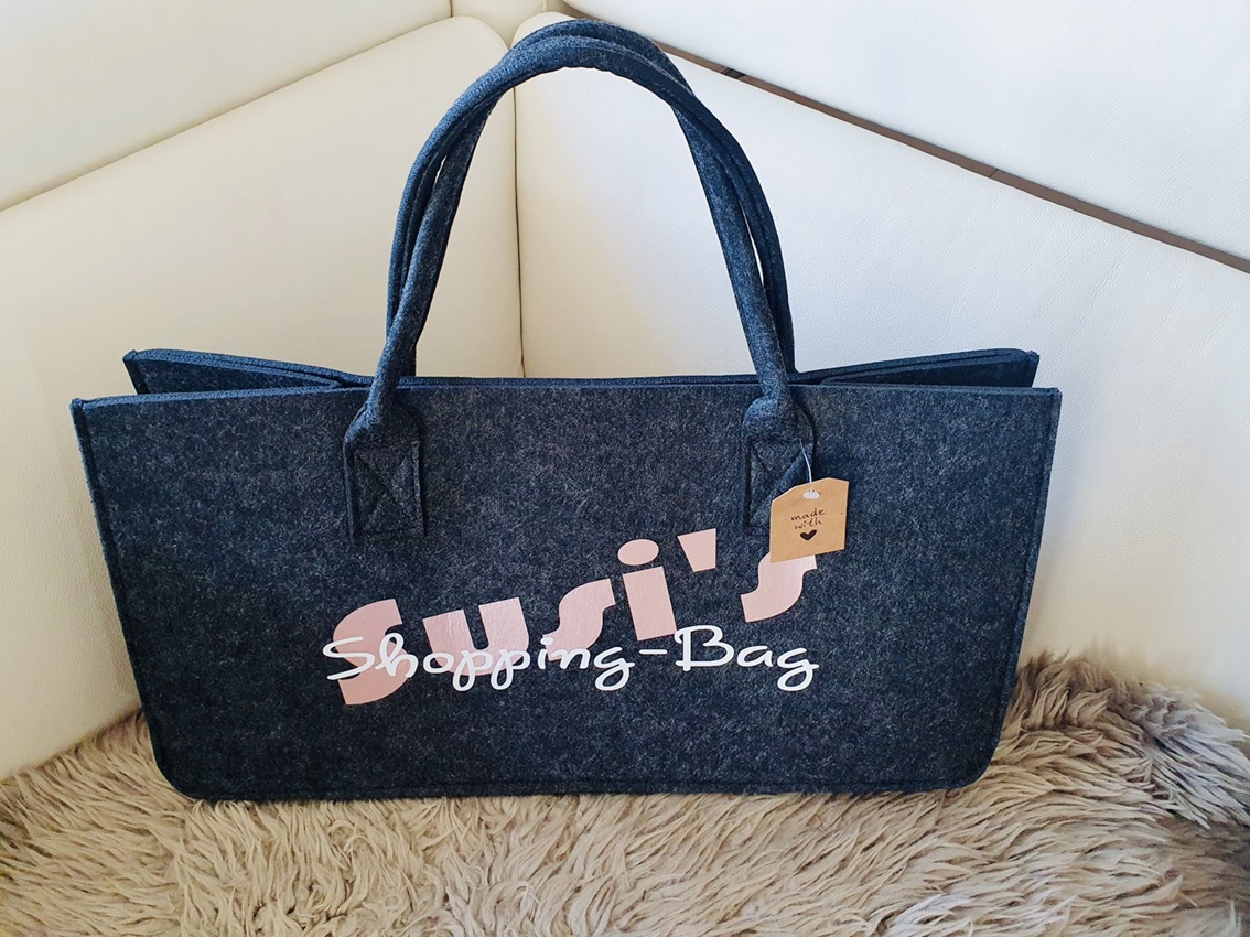 Dunkle Filz-Tasche personalisiert & individuell erstellt